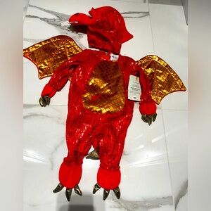 Pottery barn kids Red/gold  Dragon Costume for baby